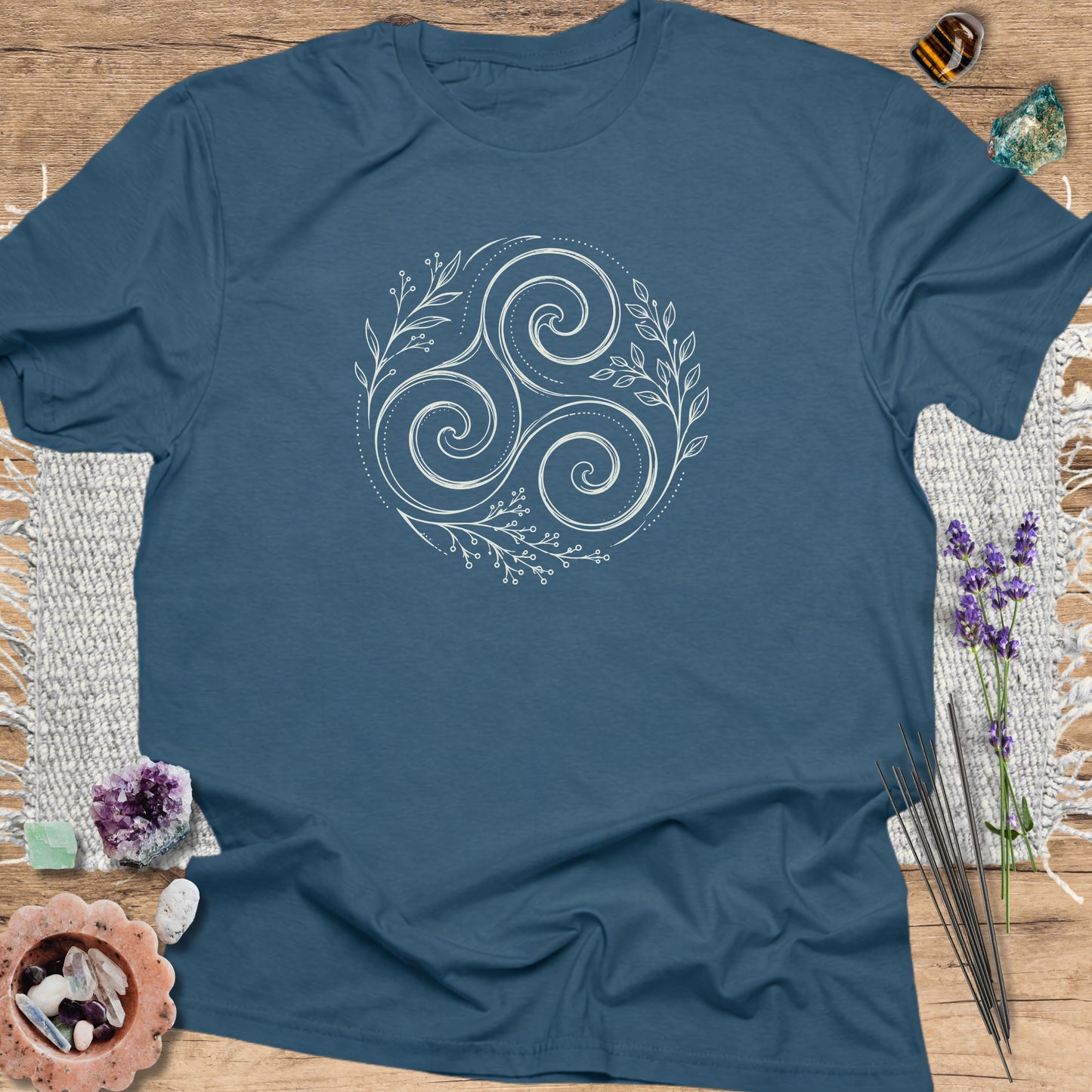 Celtic Triskelion Indigo Blue