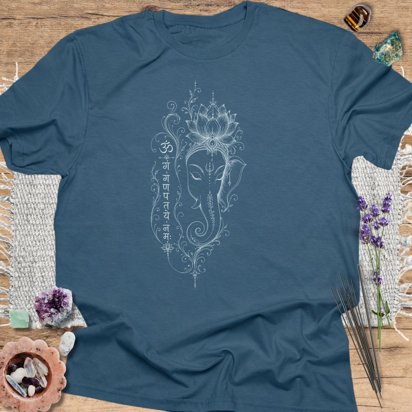 Om Gam Ganapataye Namaha Indigo Blue