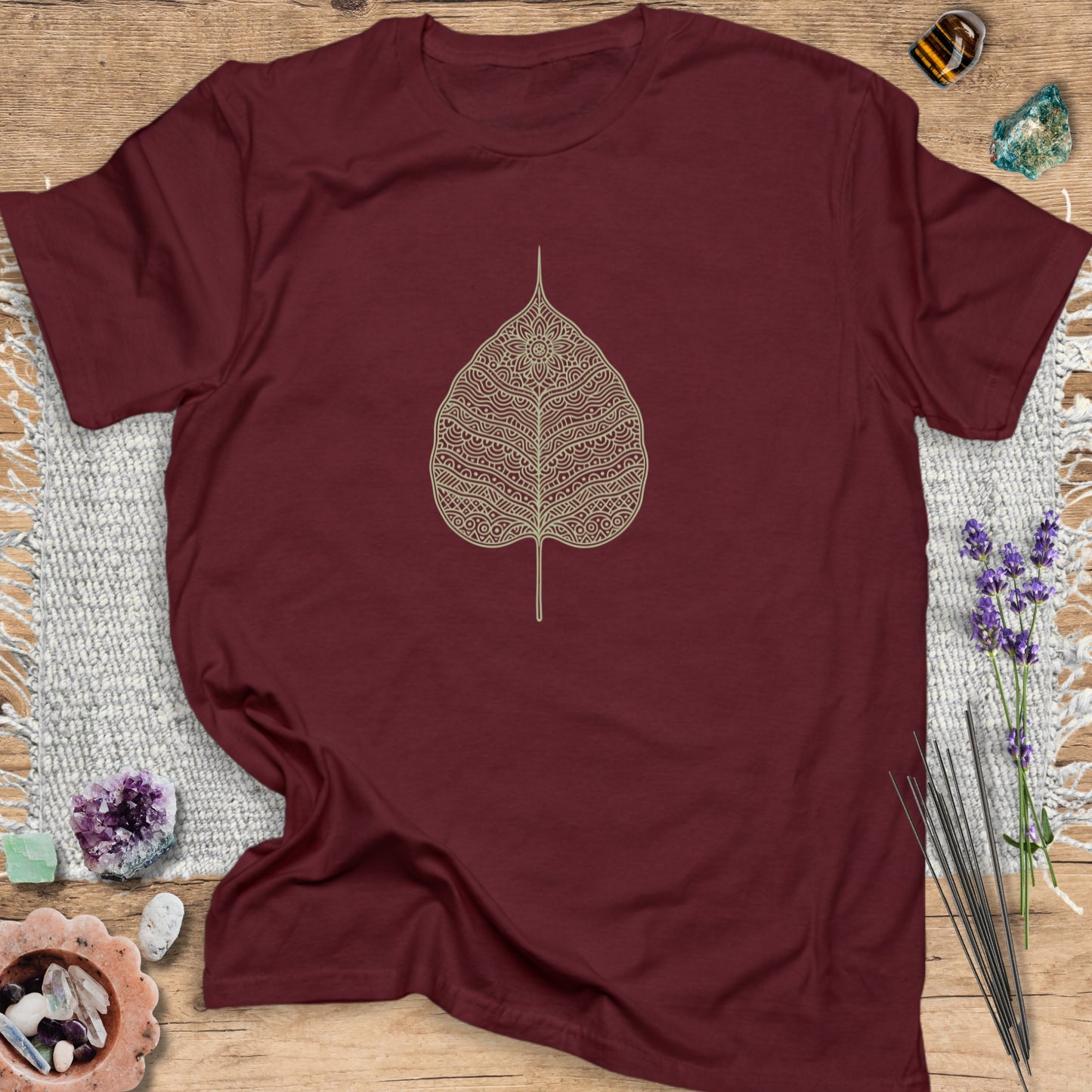 Bodhi Leaf T-Shirt Maroon