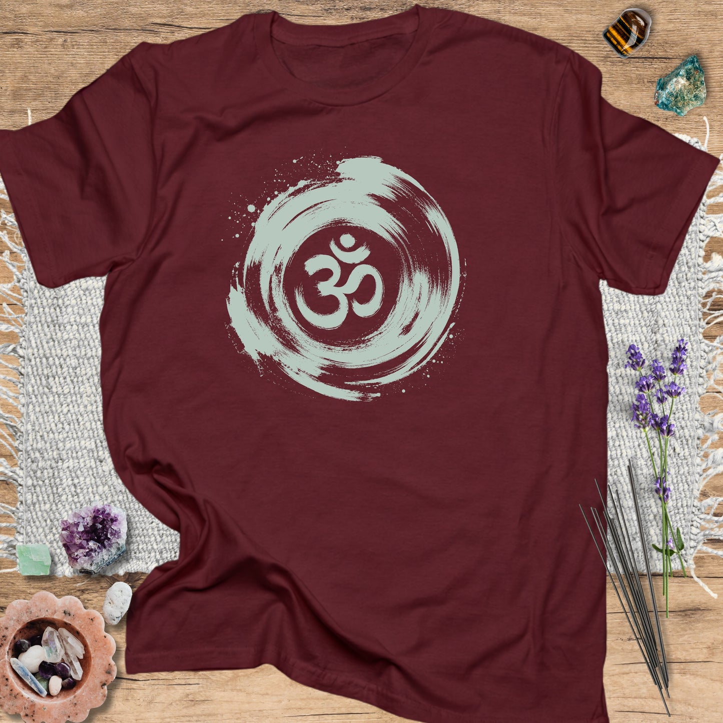 Om Brushstroke Maroon