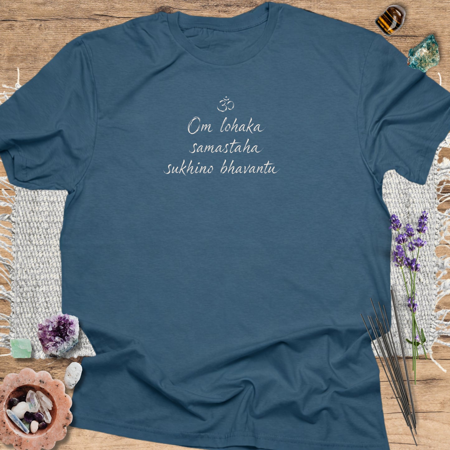 Om Lokaha Samastaha Indigo Blue