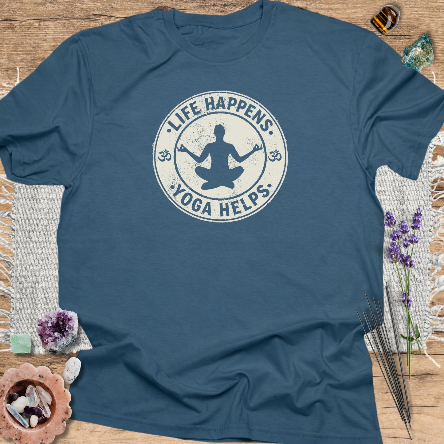 Life Happens, Yoga Helps T-Shirt