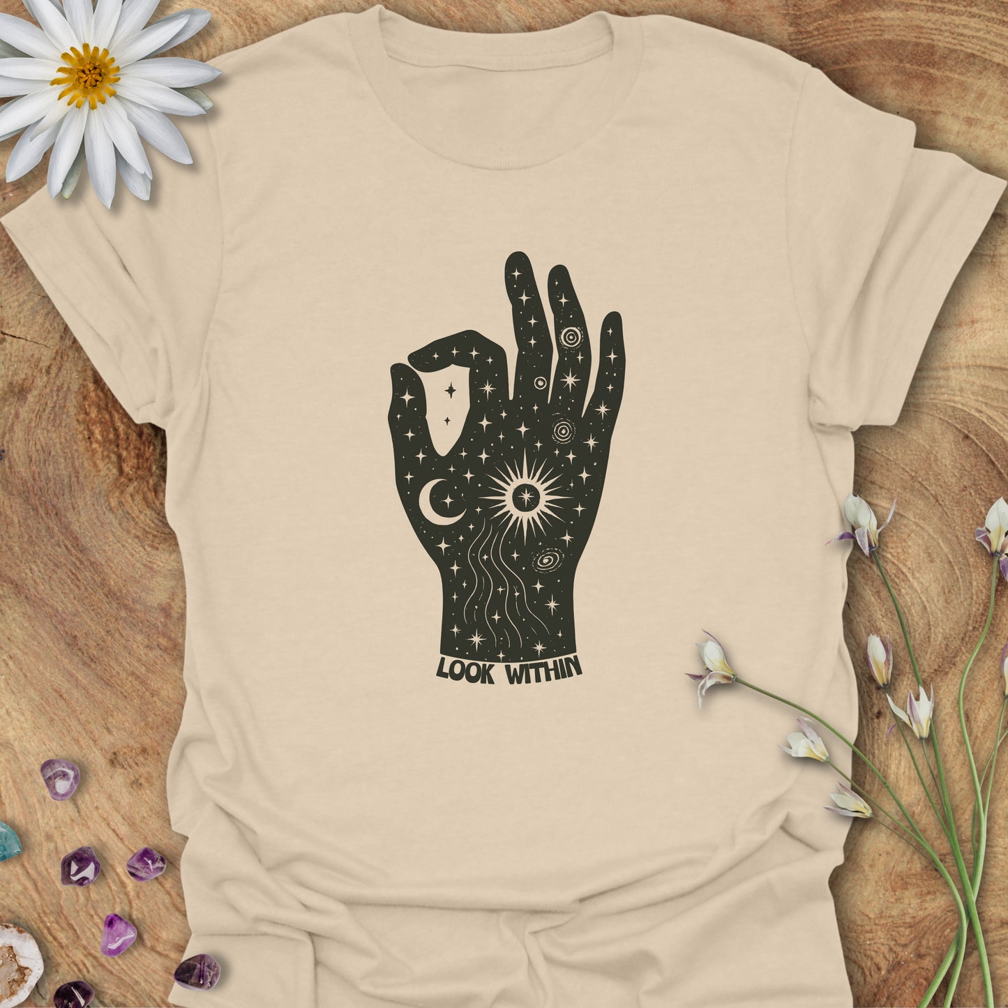 Look Within (Hand in Mudra) T-Shirt Sand