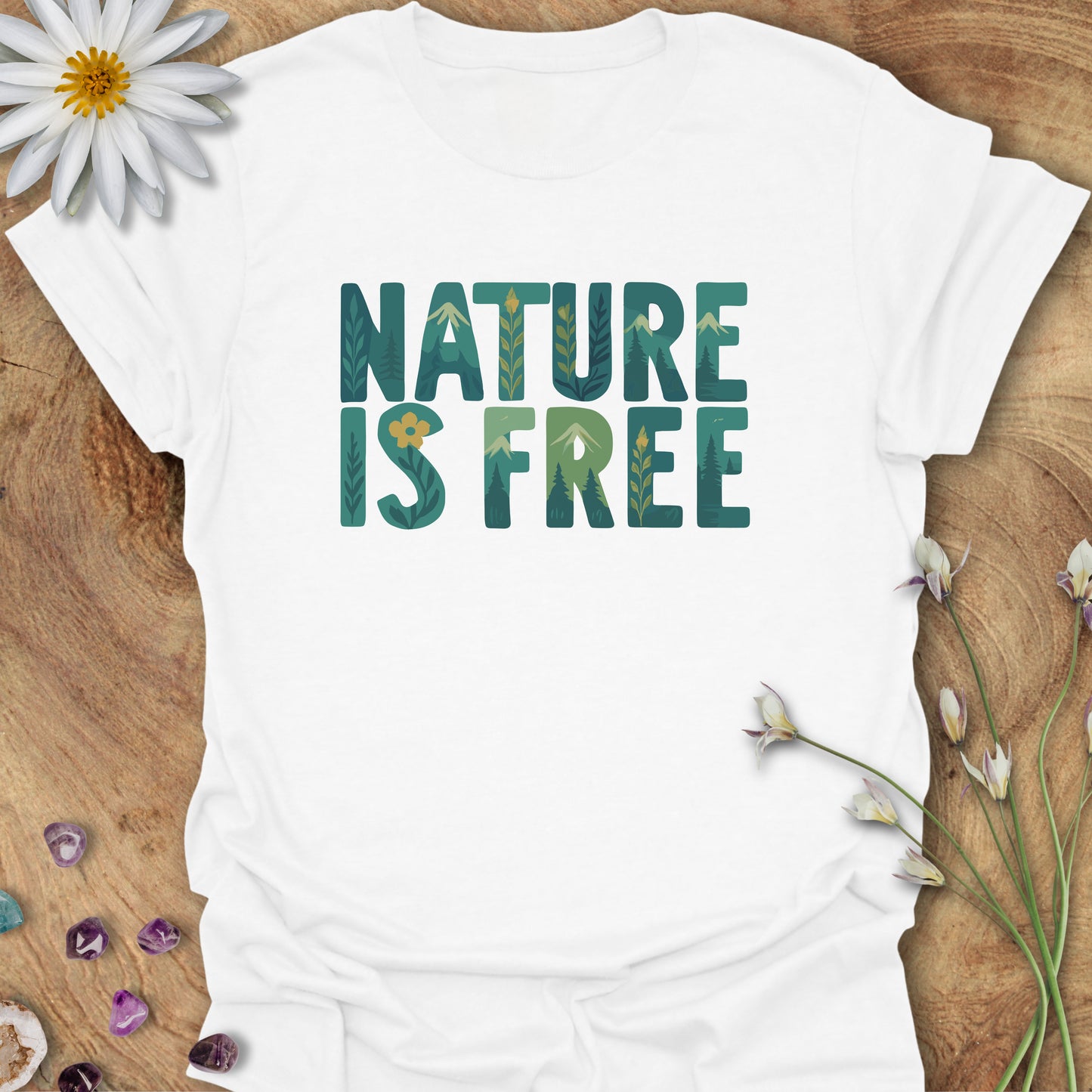 Nature is Free T-Shirt White
