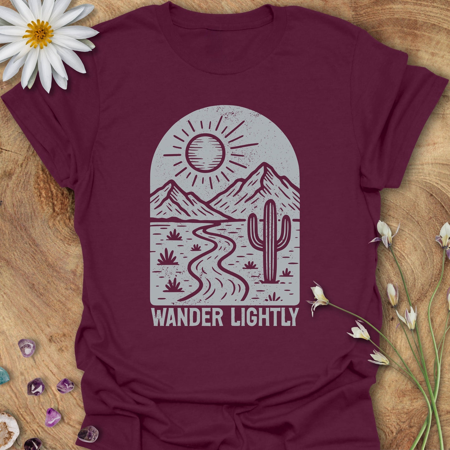 Wander Lightly T-Shirt Maroon