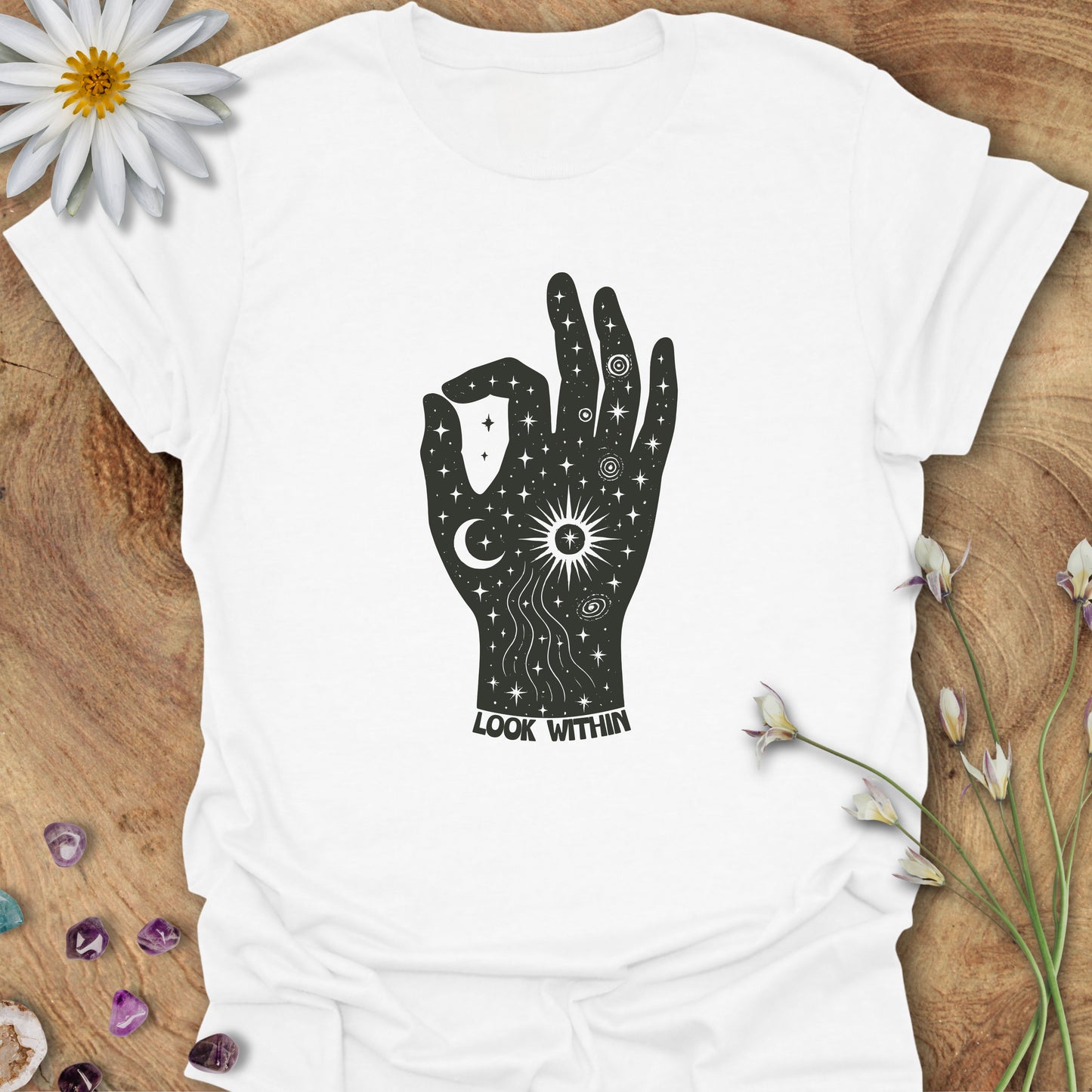 Look Within (Hand in Mudra) T-Shirt White