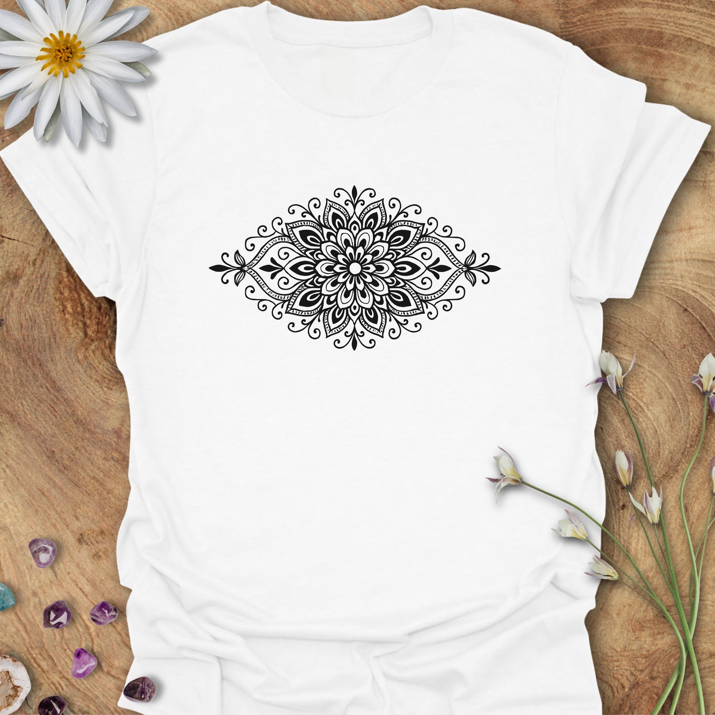 Mandala Design T-Shirt White