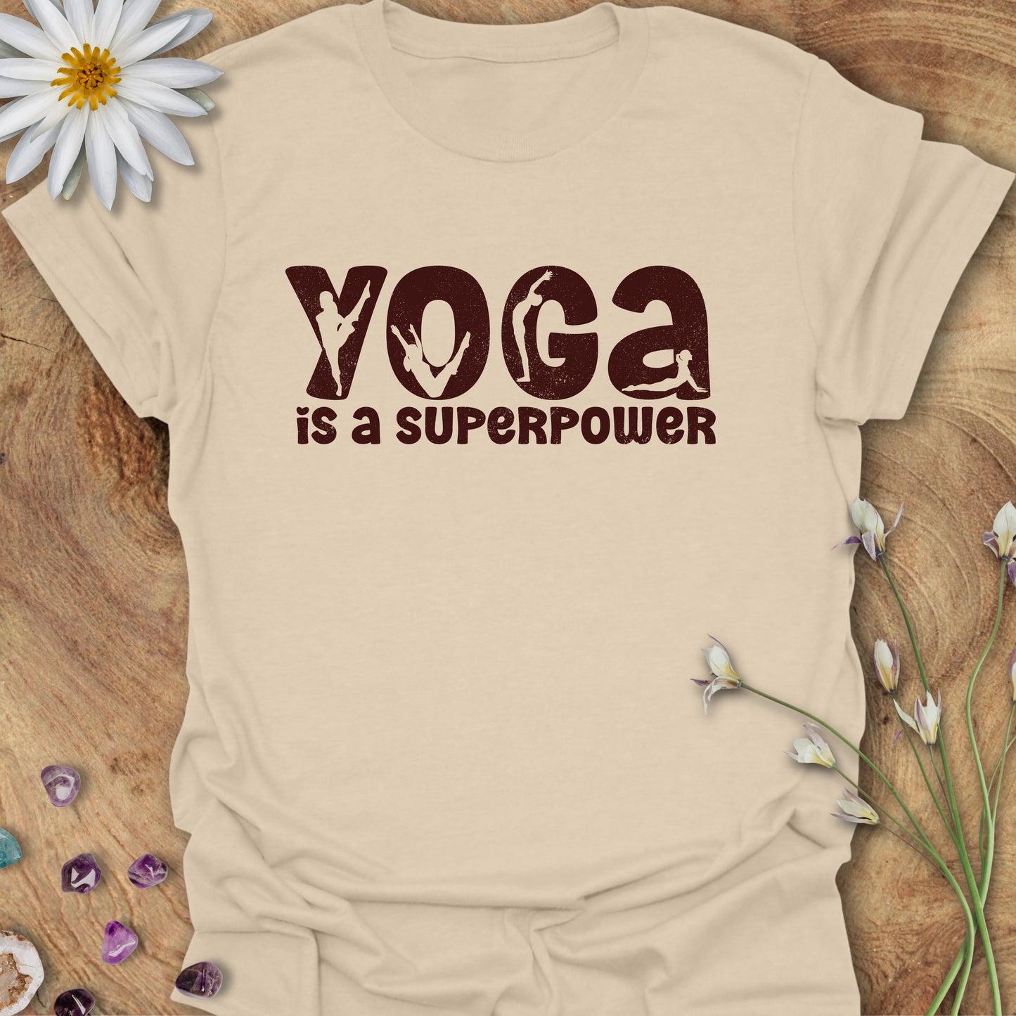 Yoga is a Superpower T-Shirt Sand