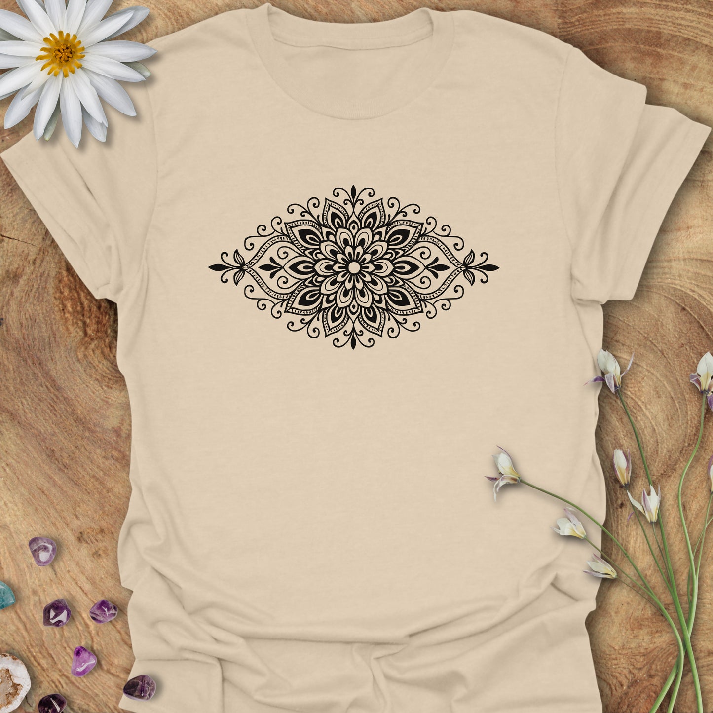 Mandala Design T-Shirt Sand