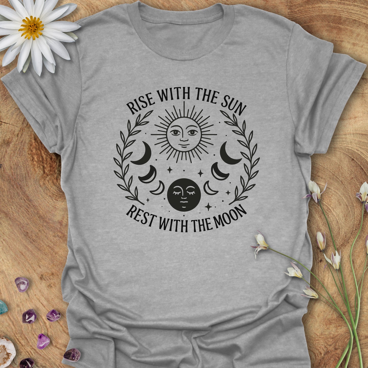 Rise With the Sun, Rest With the Moon T-Shirt Sport Grey