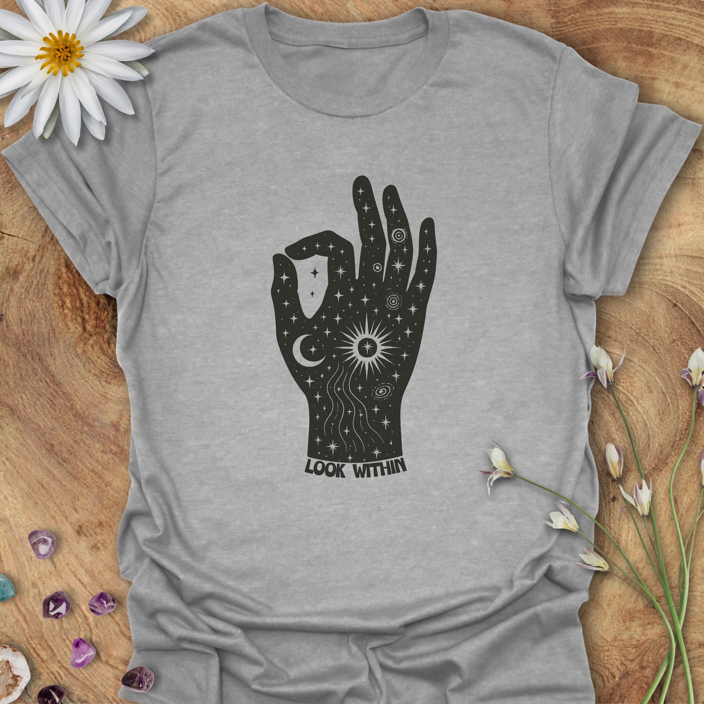 Look Within (Hand in Mudra) T-Shirt Sport Grey
