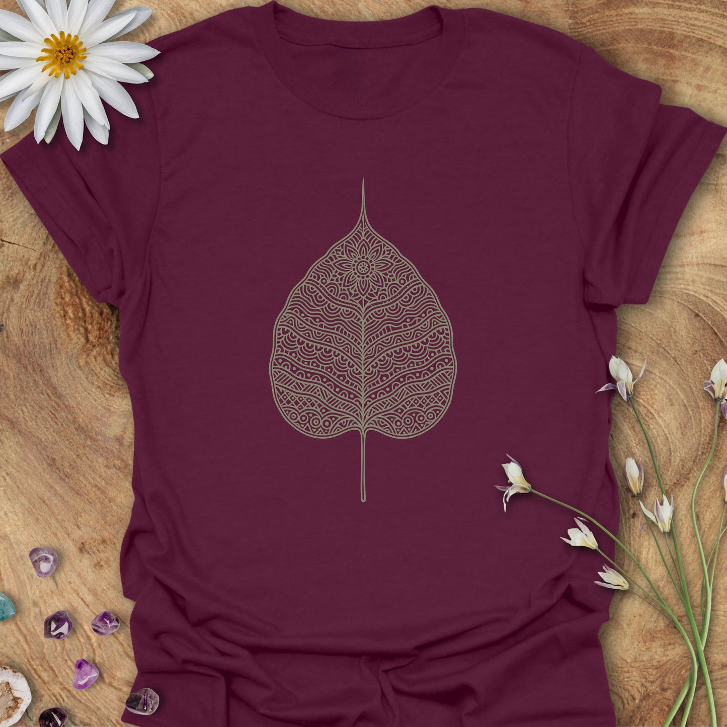 Bodhi Leaf T-Shirt Maroon