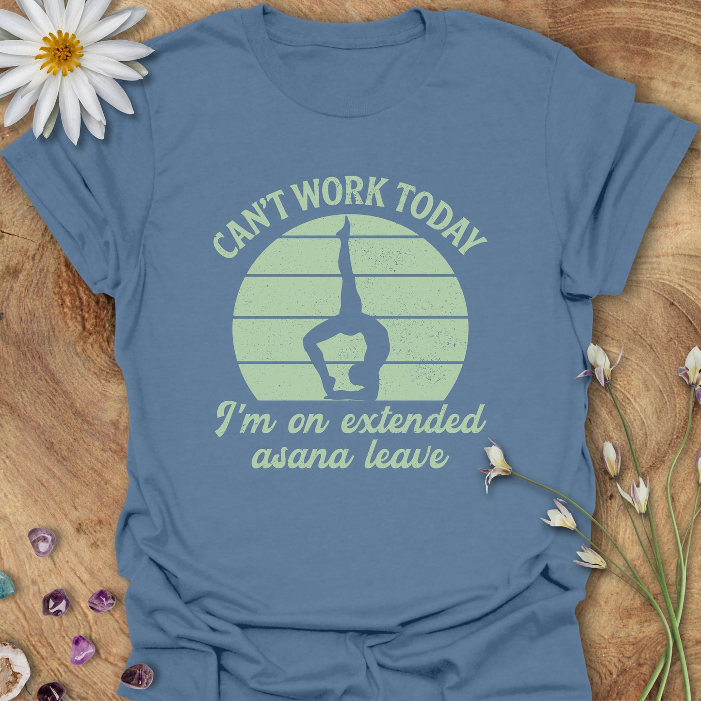 Extended Asana Leave T-Shirt Indigo Blue