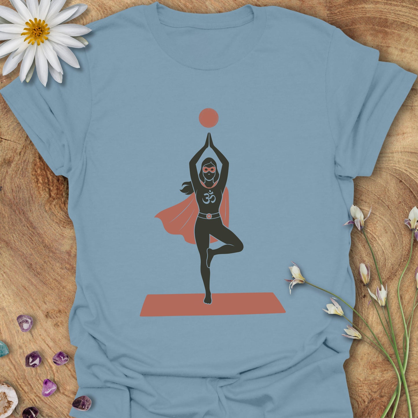 Superhero Yogi T-Shirt Stone Blue