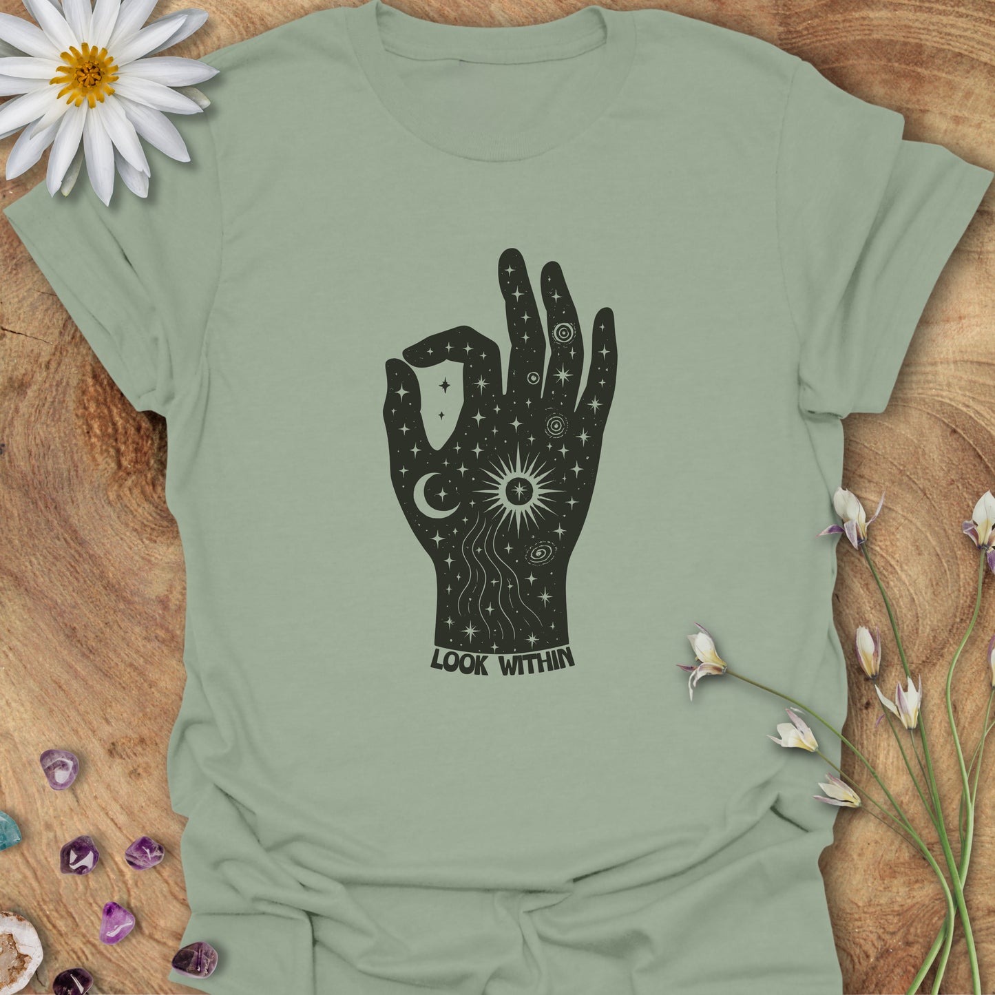 Look Within (Hand in Mudra) T-Shirt Sage