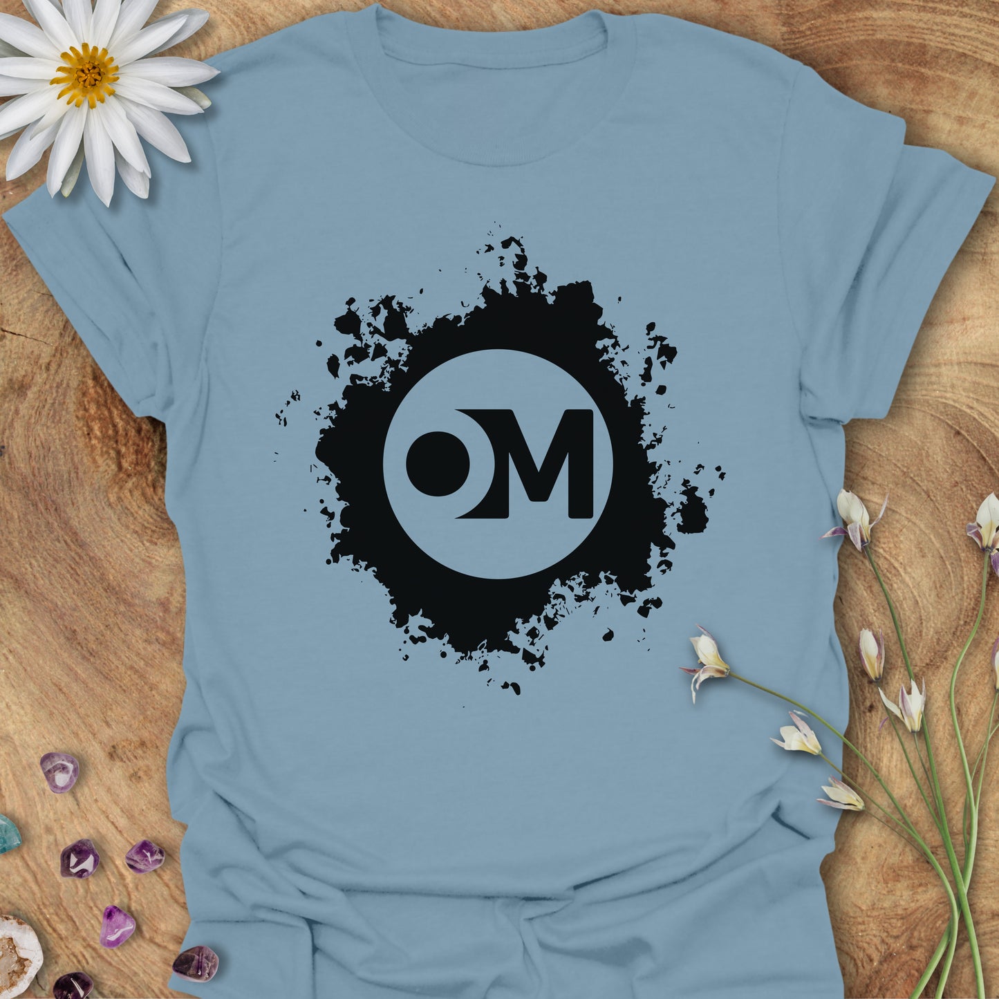 Om T-Shirt Stone Blue