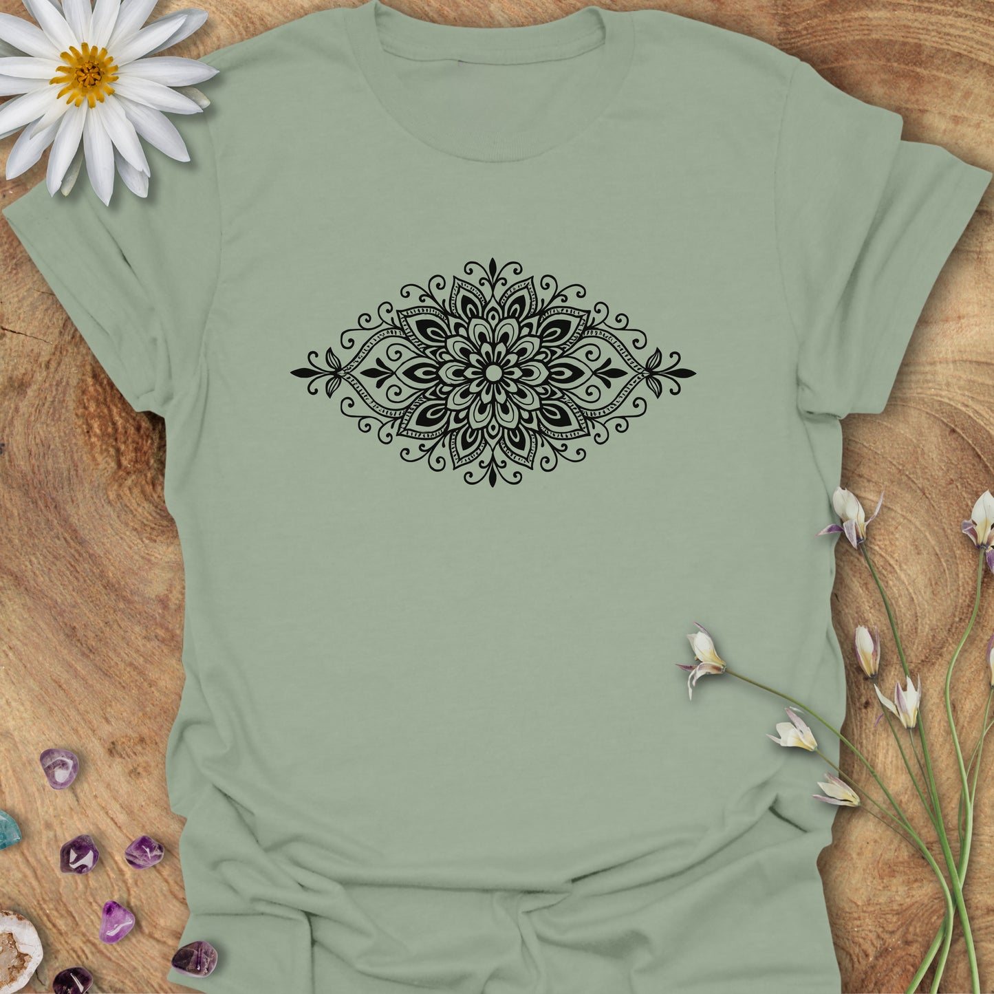 Mandala Design T-Shirt Sage