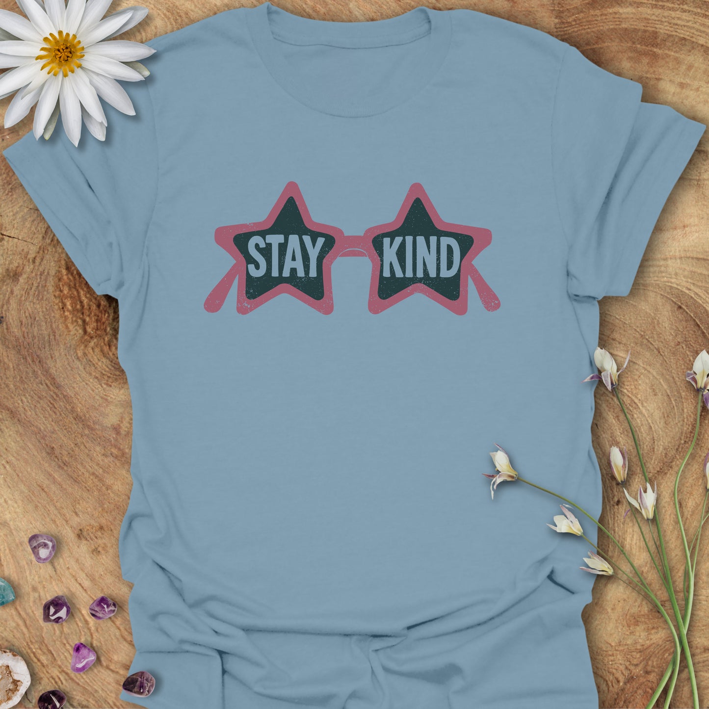 Stay Kind T-Shirt Stone Blue
