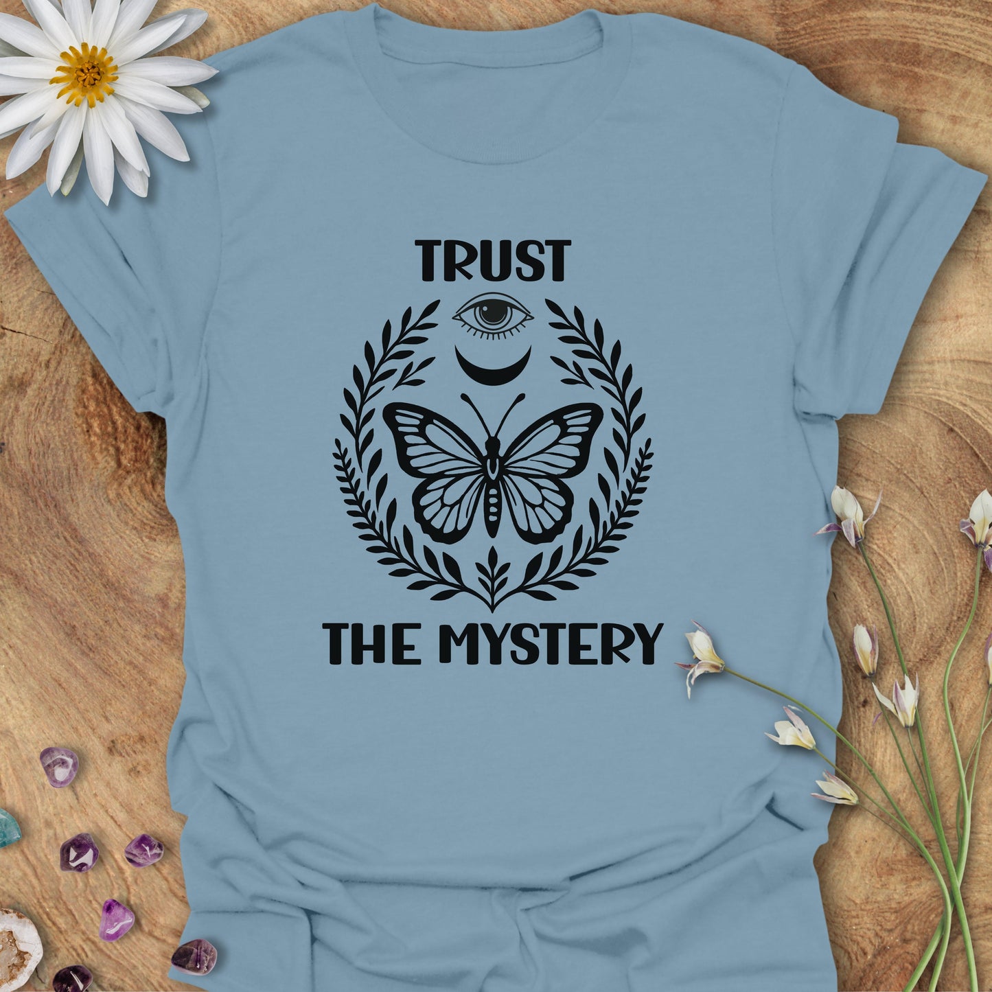 Trust The Mystery T-Shirt Stone Blue