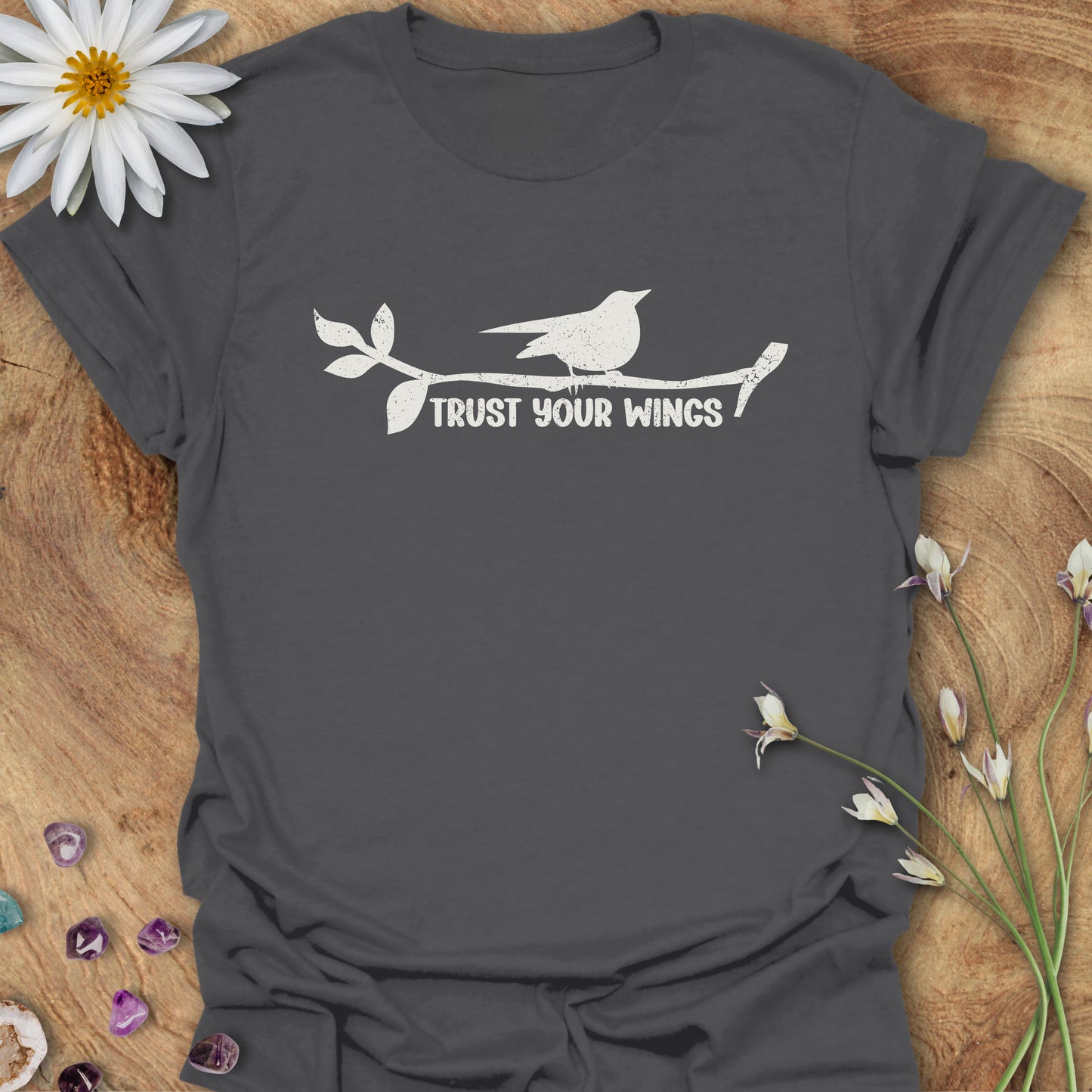 Trust Your Wings T-Shirt Charcoal