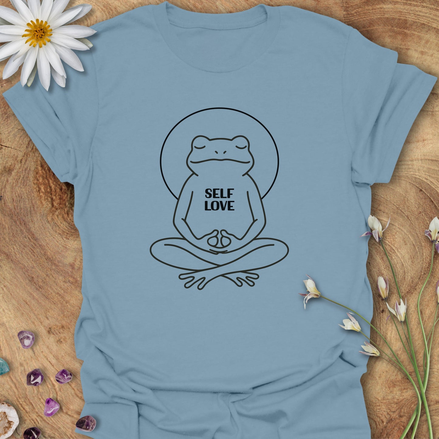 Self Love Frog T-Shirt Stone Blue