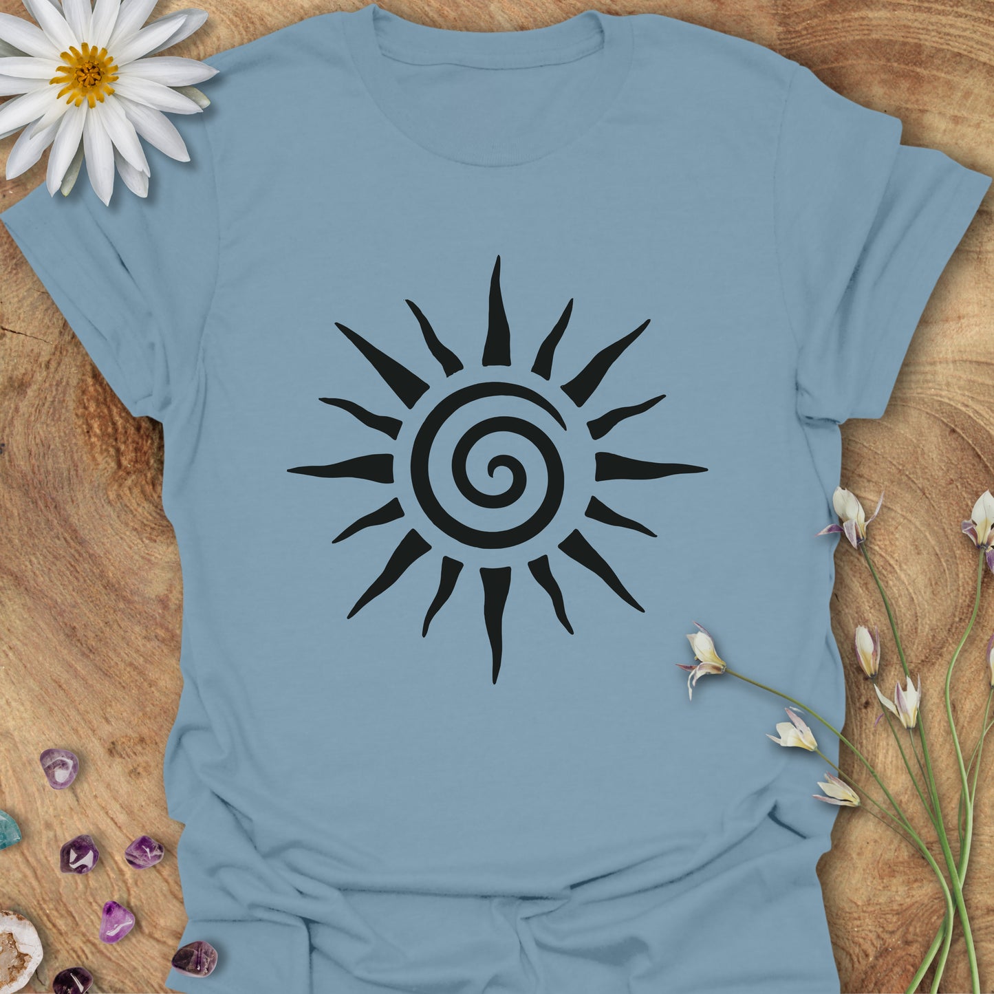 Sun Spiral T-shirt Stone Blue