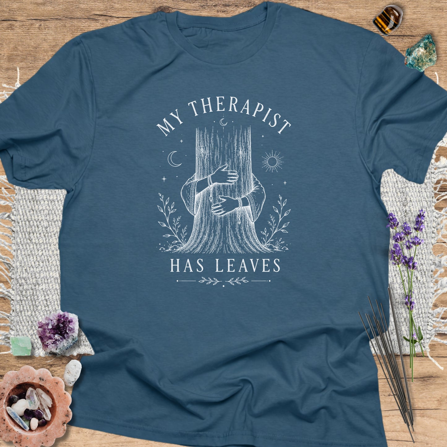 My Therapist Has Leaves Indigo Blue