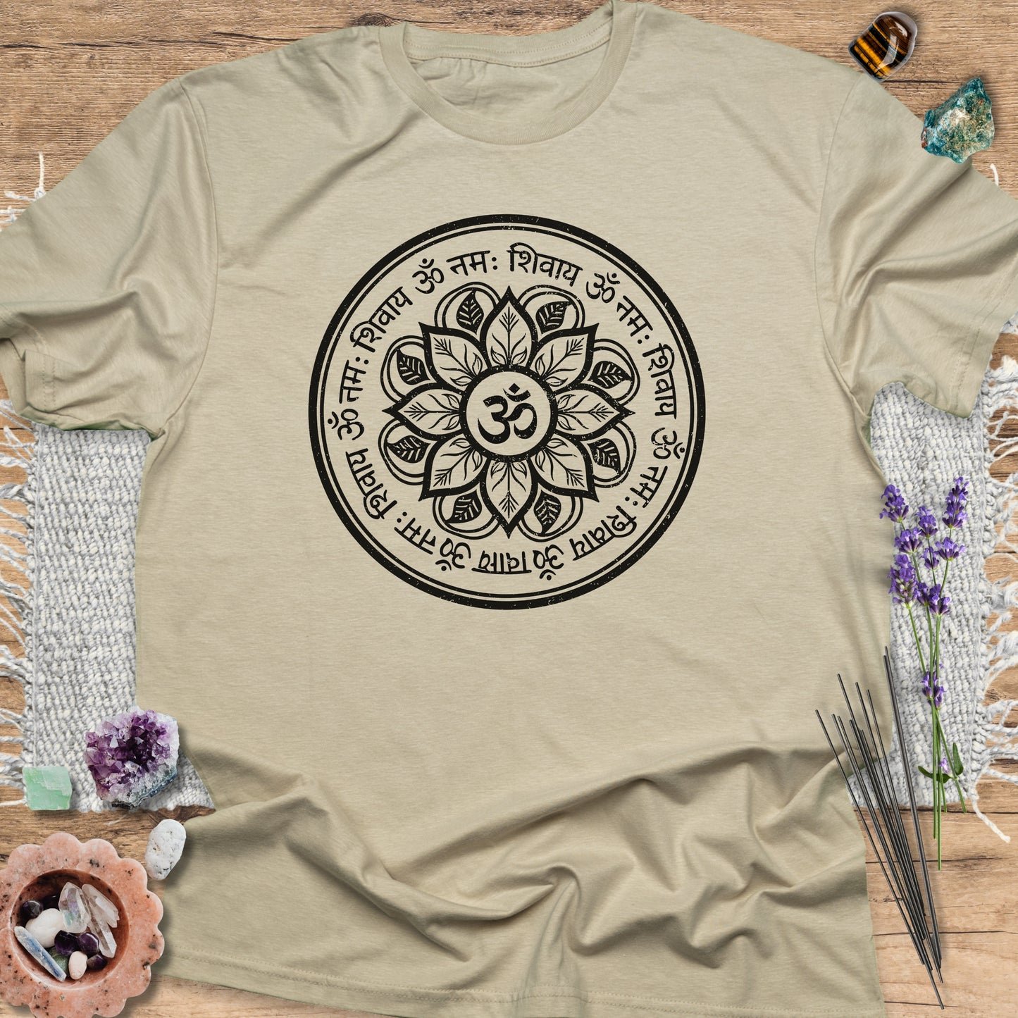 Sanskrit Om Namah Shivaya Floral T-Shirt