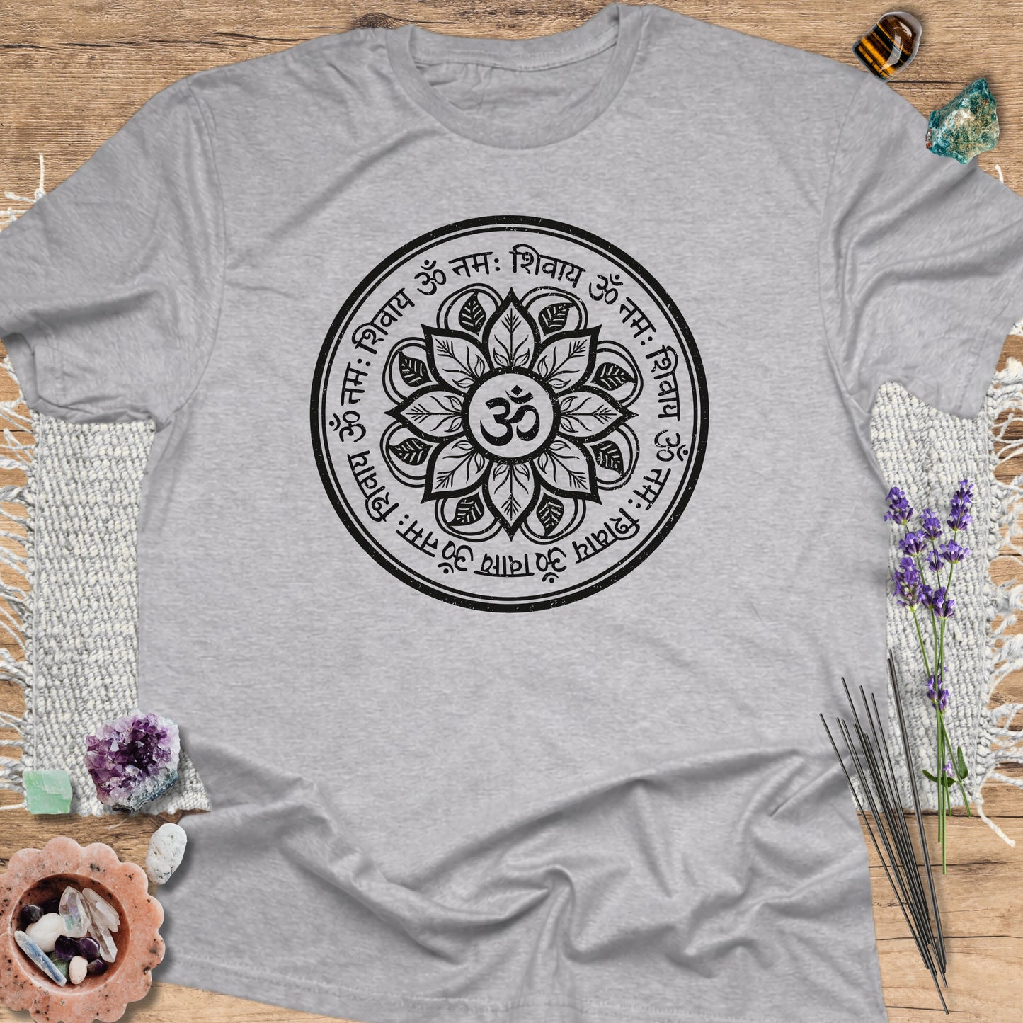 Sanskrit Om Namah Shivaya Floral T-Shirt