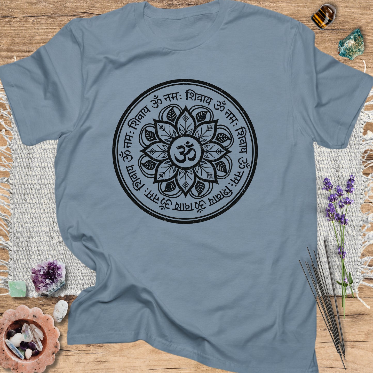 Sanskrit Om Namah Shivaya Floral T-Shirt