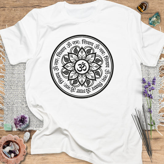 Sanskrit Om Namah Shivaya Floral T-Shirt