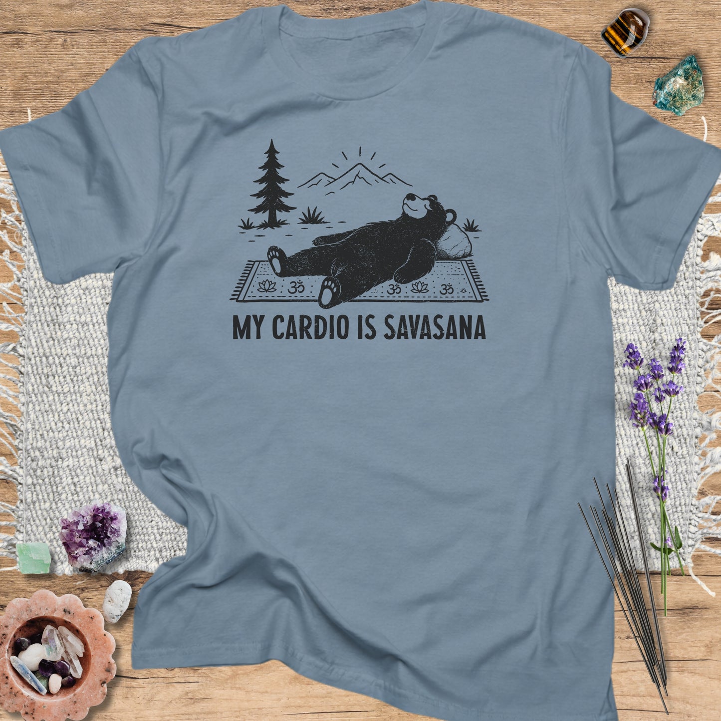 My Cardio Is Savasana Stone Blue