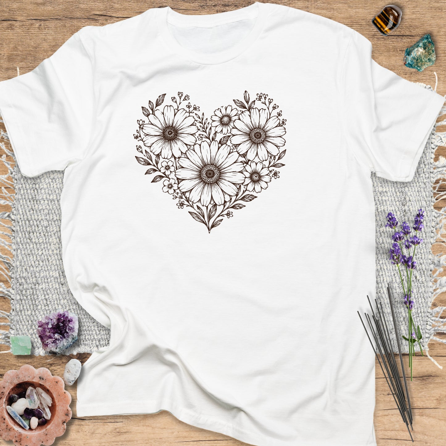 Daisy Heart T-Shirt White