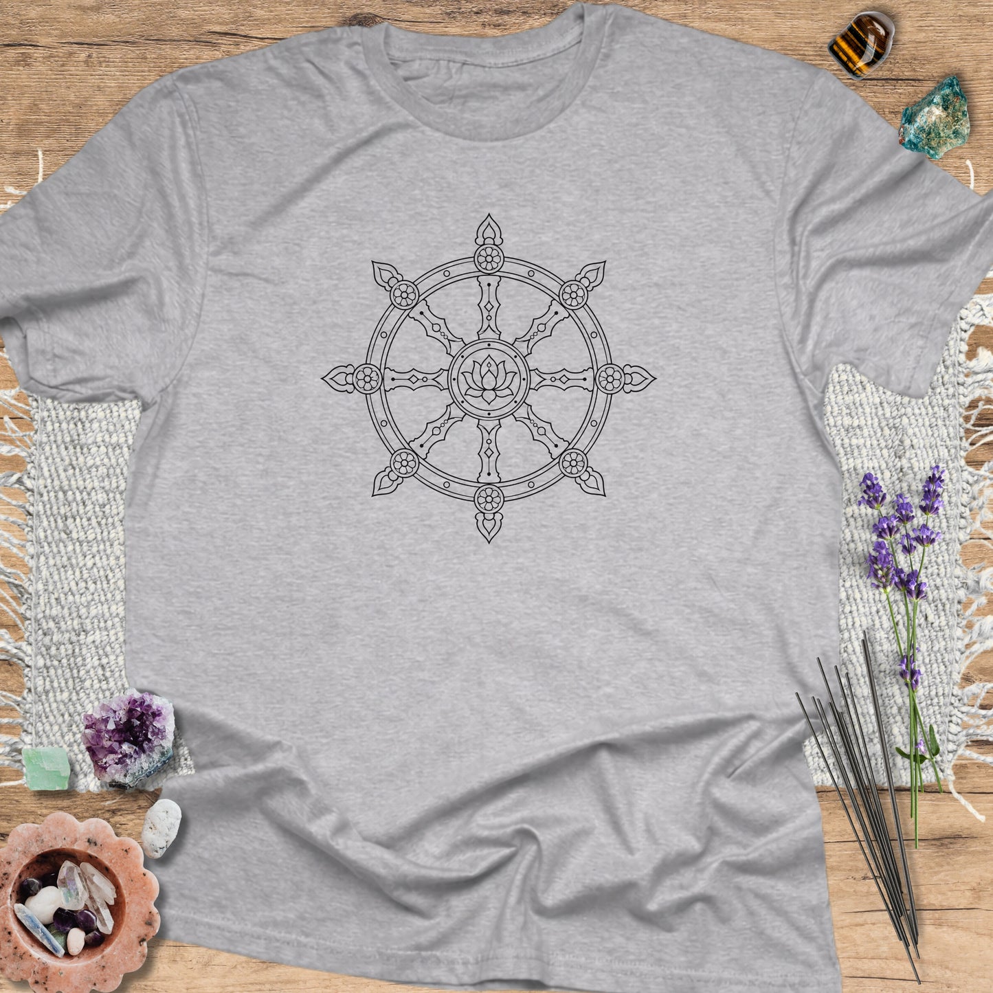 Dharma Wheel T-Shirt Sport Grey
