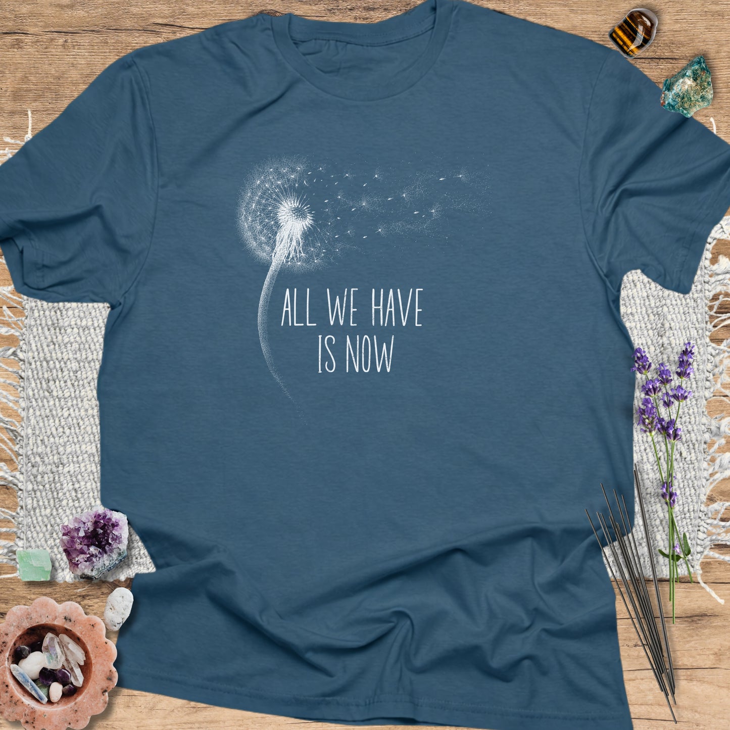 All We Have Is Now T-Shirt Indigo Blue
