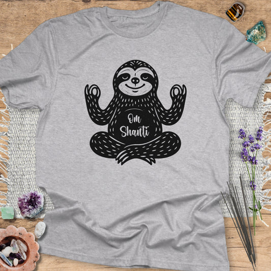 Om Shanti Meditative Sloth T-Shirt