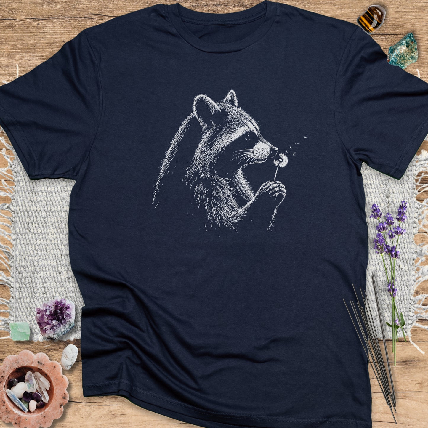 Raccoon With Dandelion