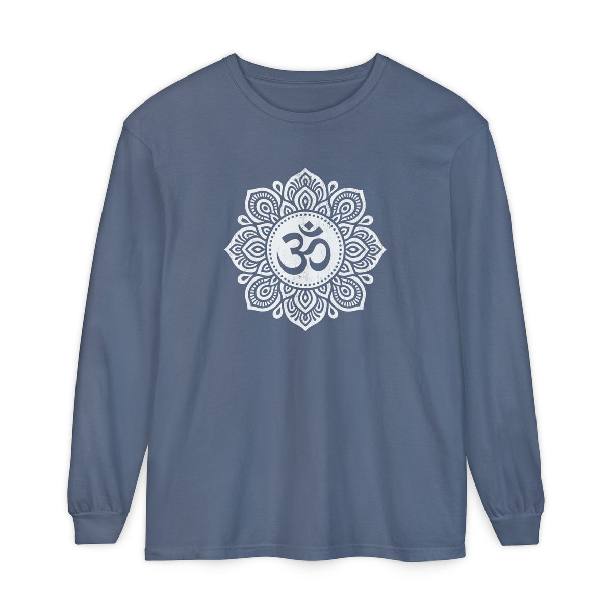 Om Mandala Long Sleeve Shirt Blue Jean