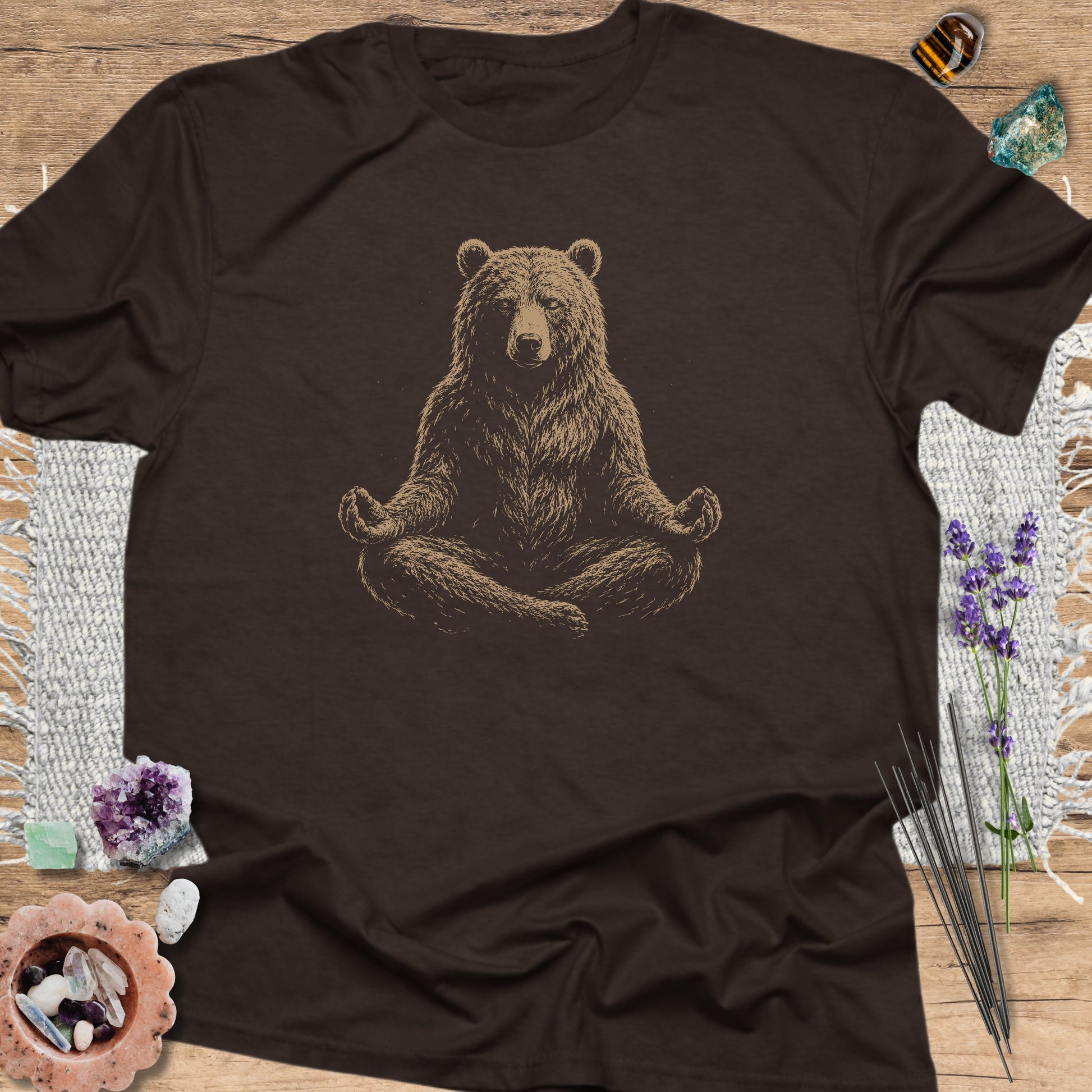 Zen Bear T-Shirt Dark Chocolate