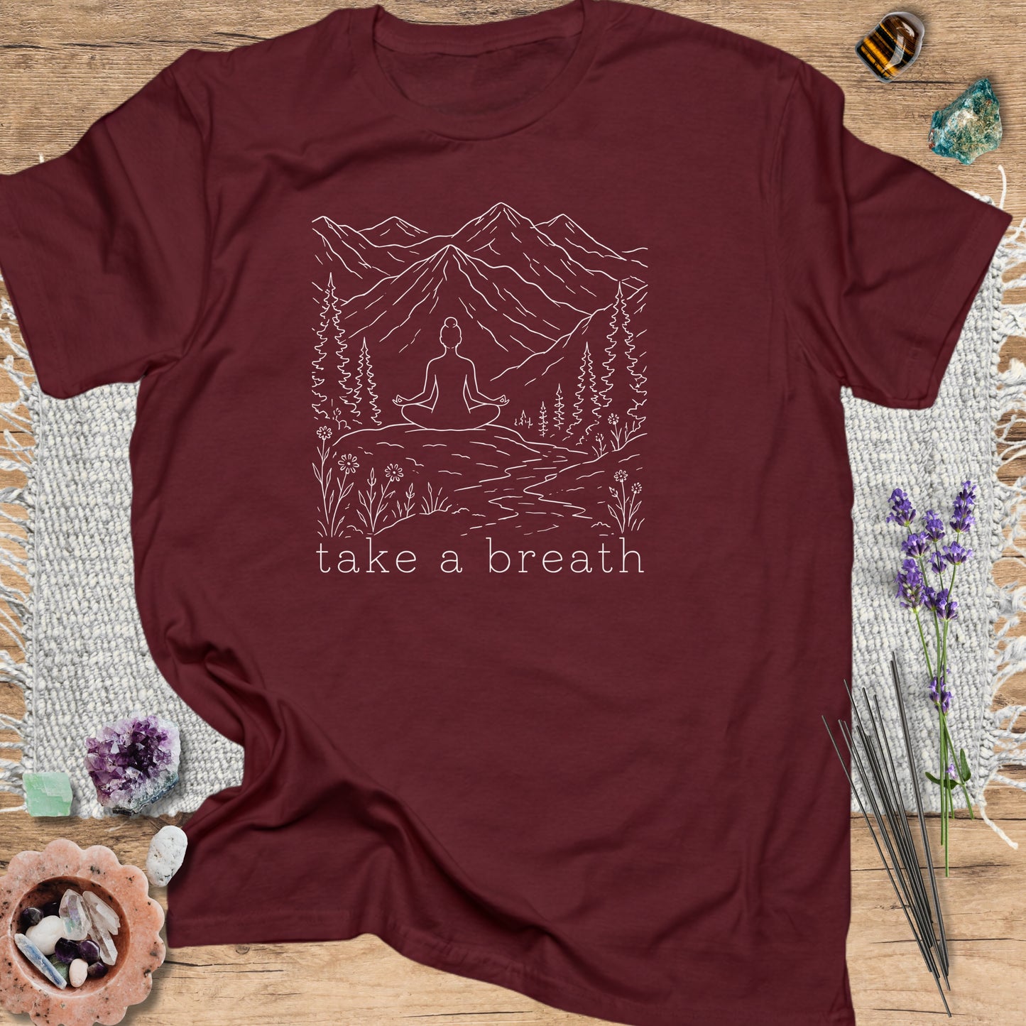 Take a Breath T-Shirt Maroon