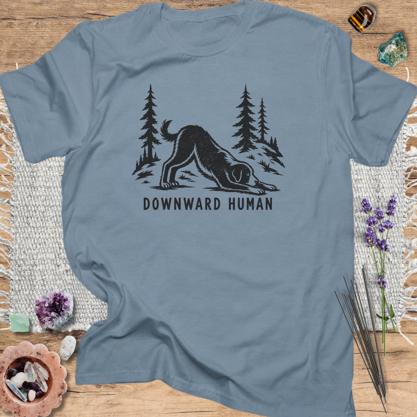 Downward Human Stone Blue