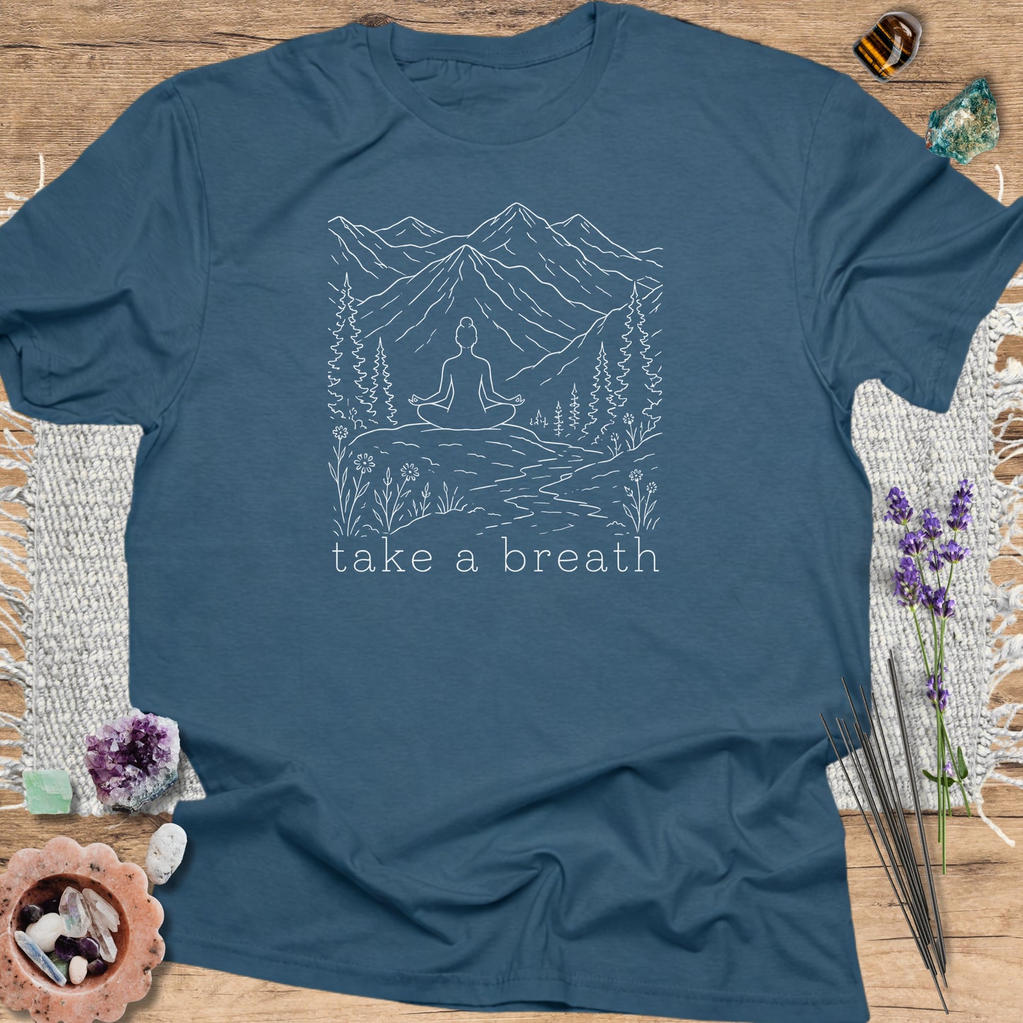 Take a Breath T-Shirt Indigo Blue