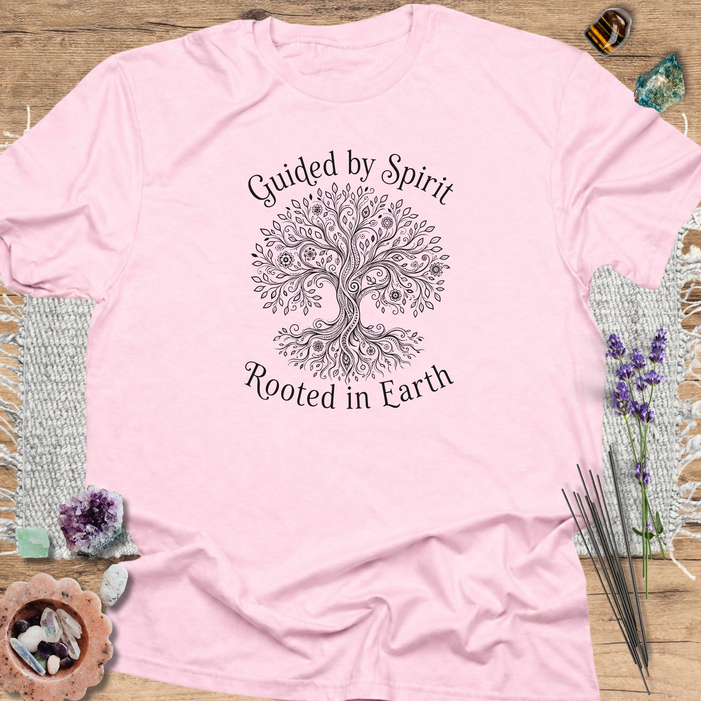 Guided by Spirit Tree T-Shirt Light Pink