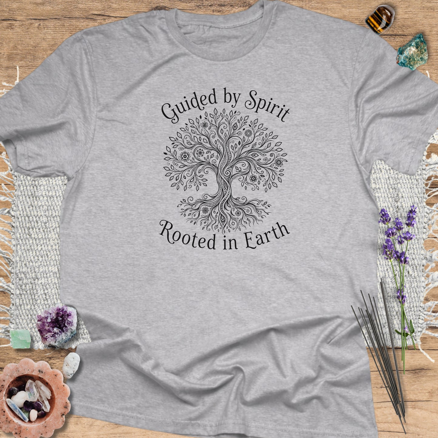 Guided by Spirit Tree T-Shirt Sport Grey
