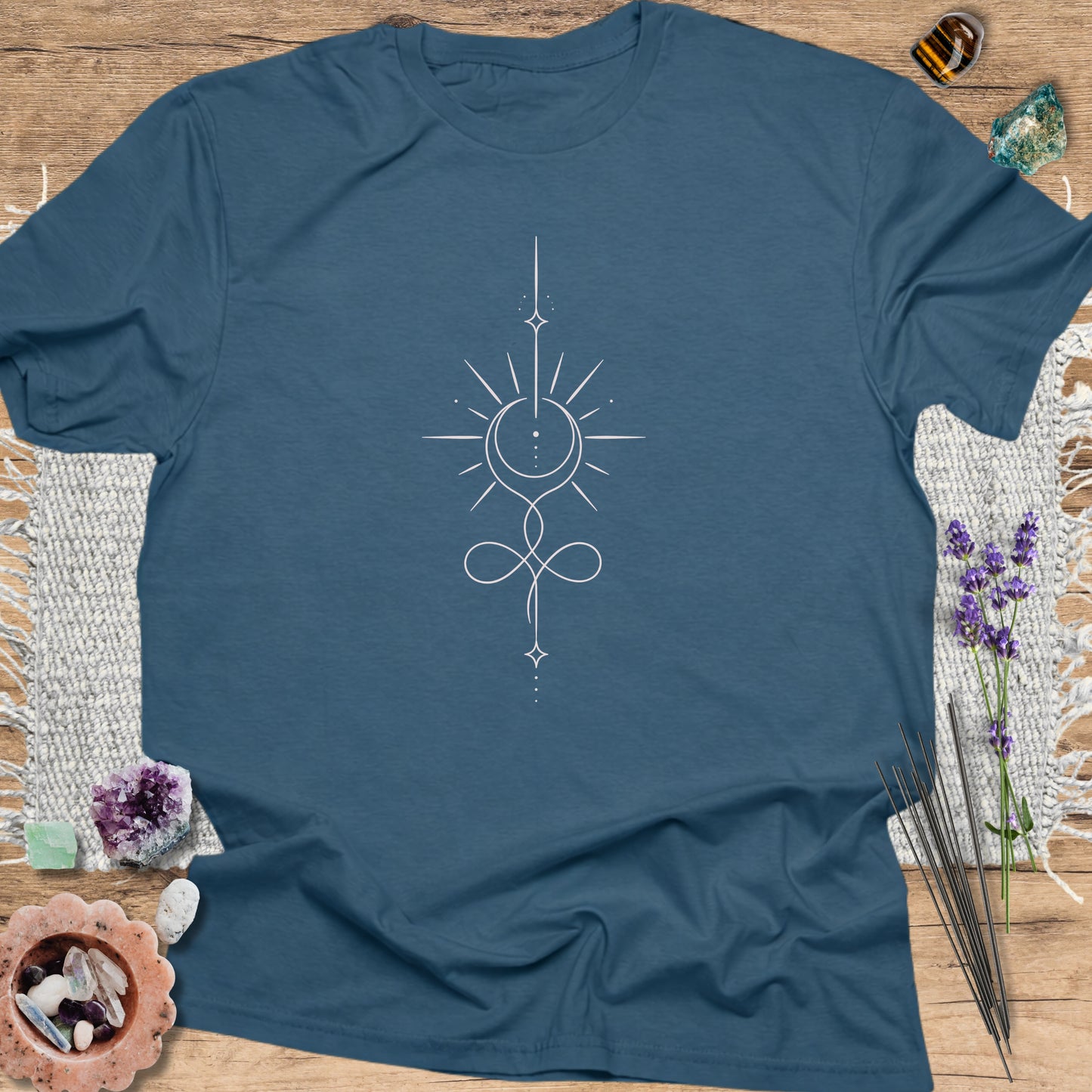 Solar Line Art Indigo Blue