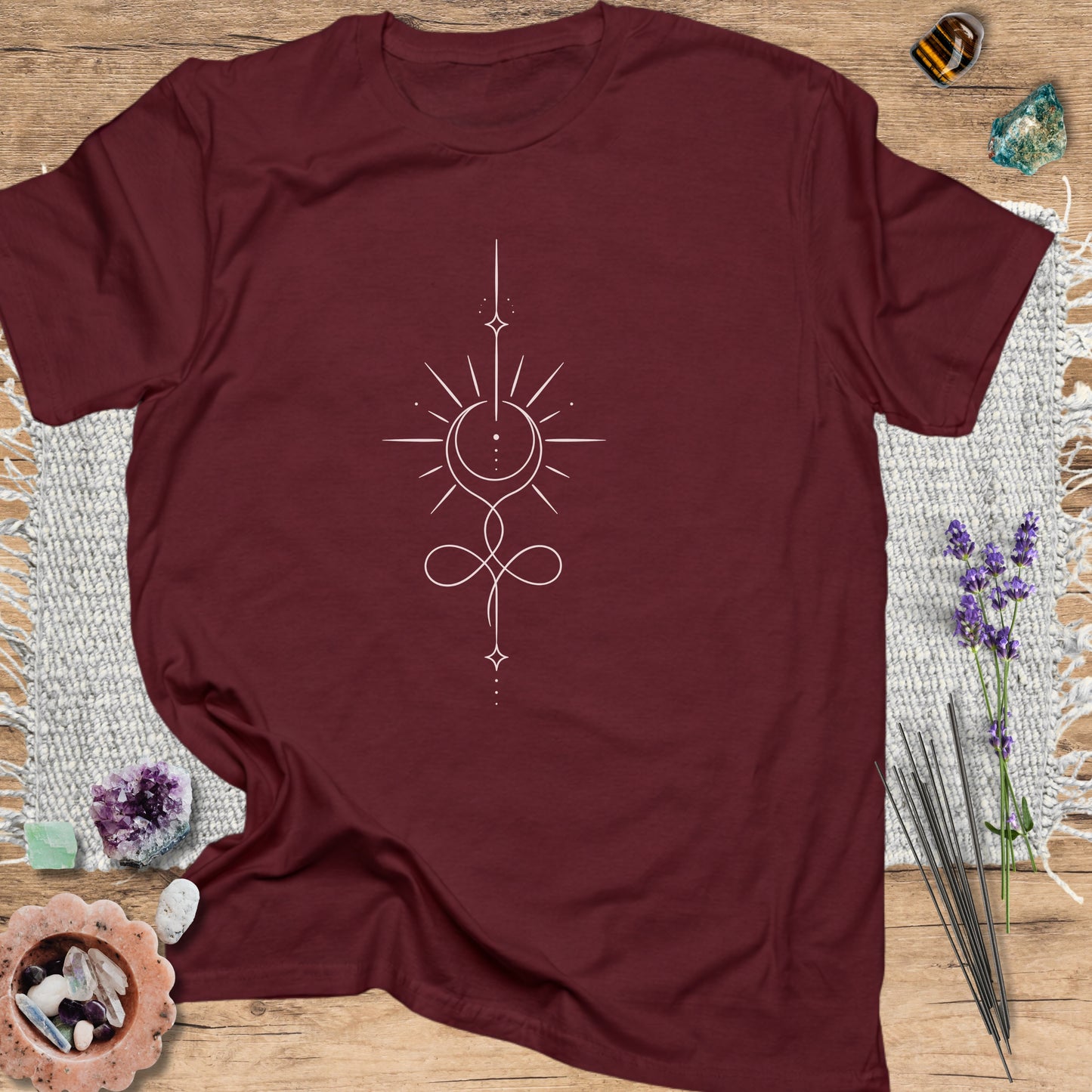 Solar Line Art Maroon