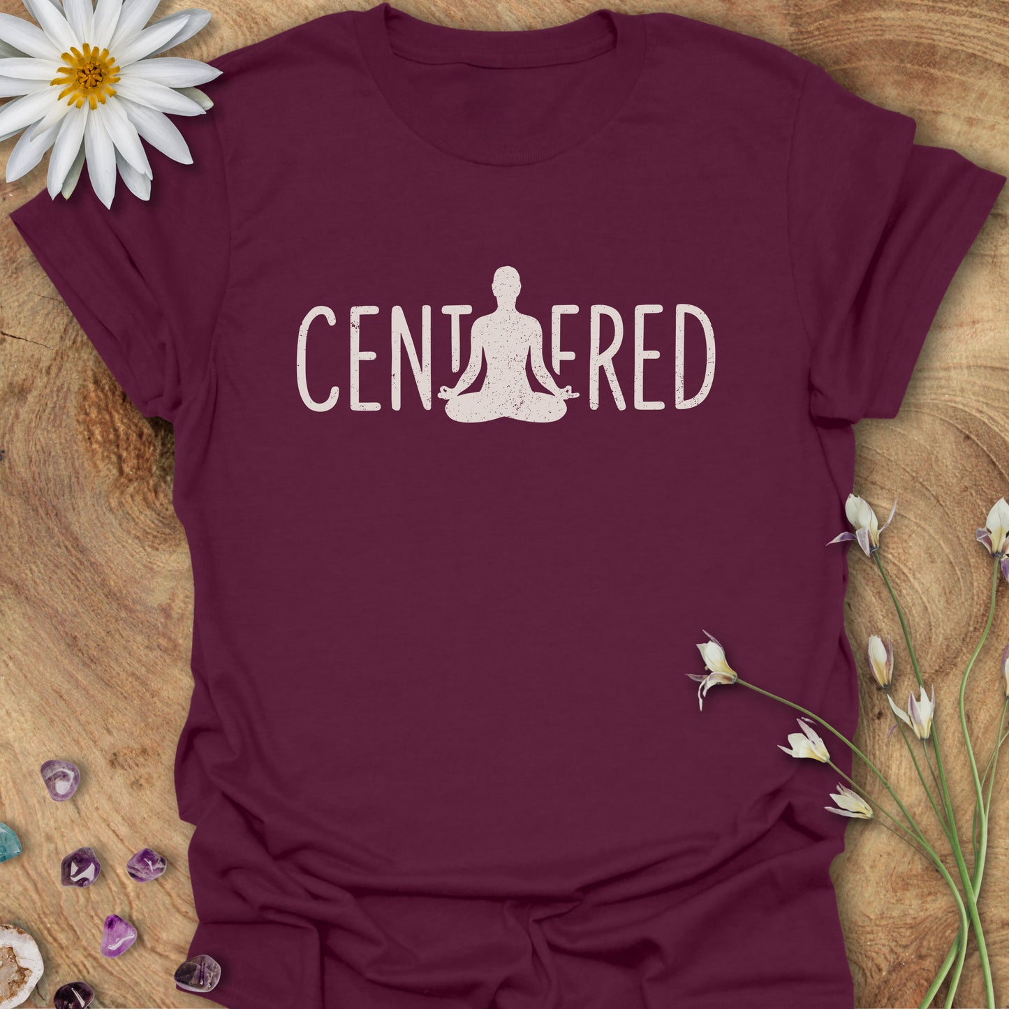 Centered Mindfulness T-Shirt Maroon