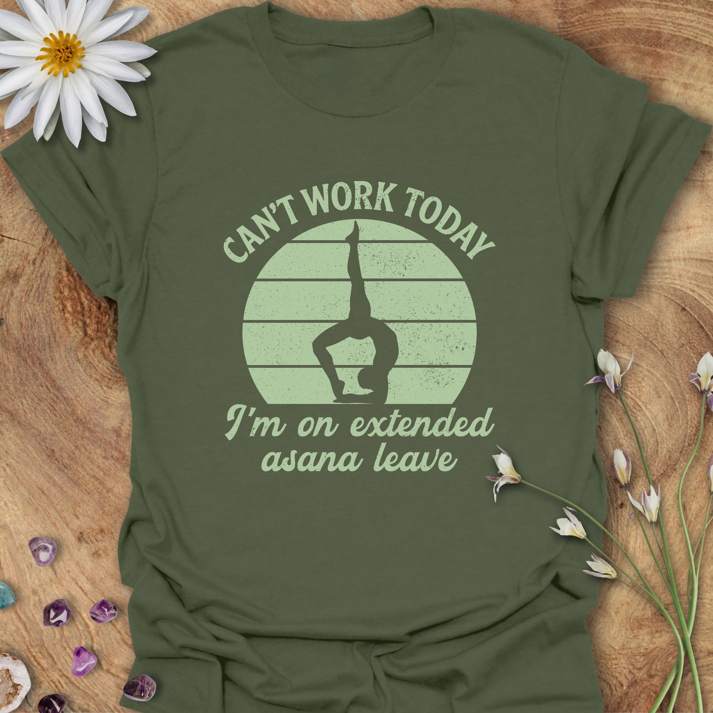 Extended Asana Leave T-Shirt Military Green