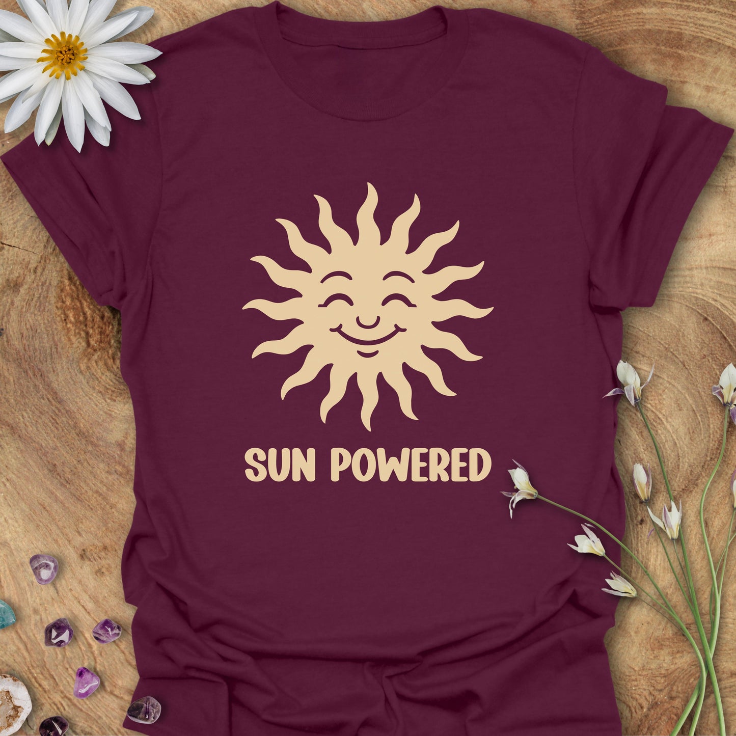 Sun Powered T-Shirt Maroon