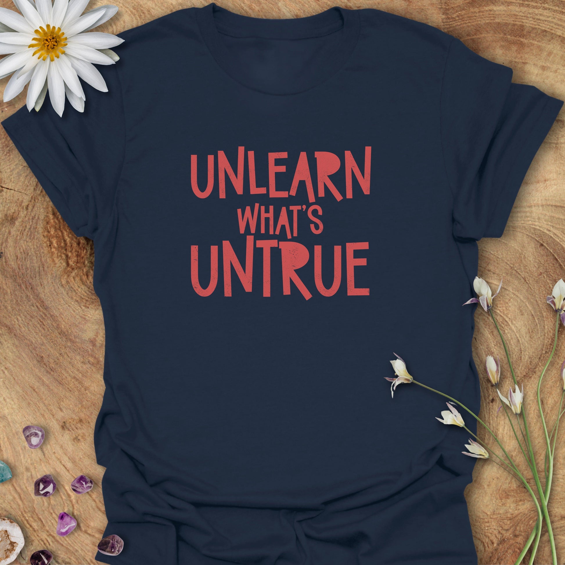 Unlearn What's Untrue T-Shirt Navy